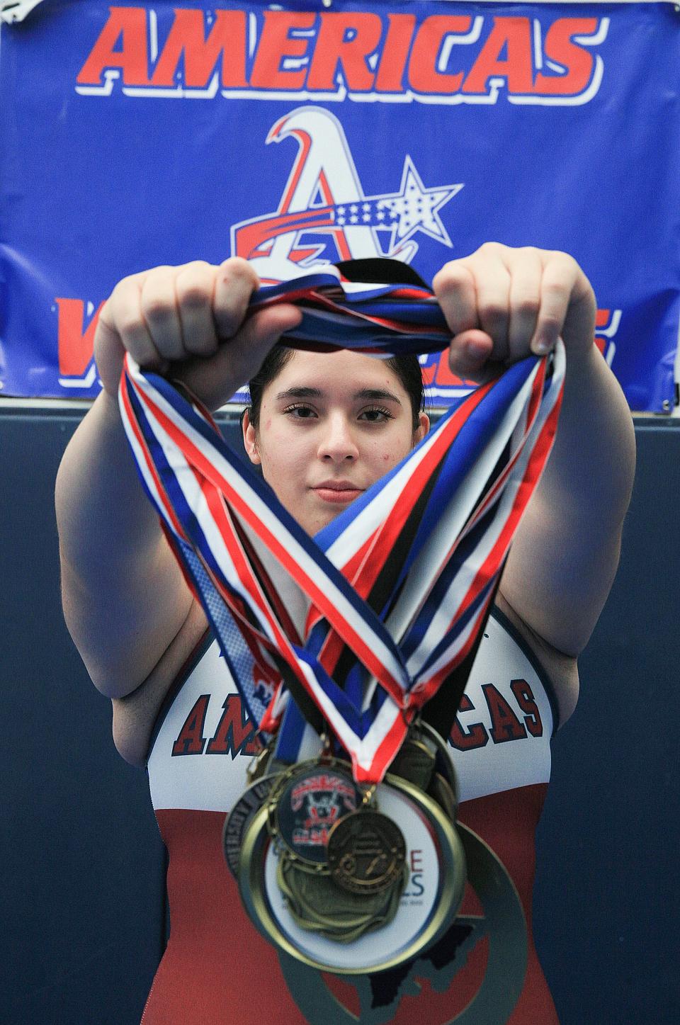 Americas High School’s highly-decorated Erica Cobos has won numerous titles in her wrestling weight class, including the 2023 UIL Girls Region 1-6A tournament.