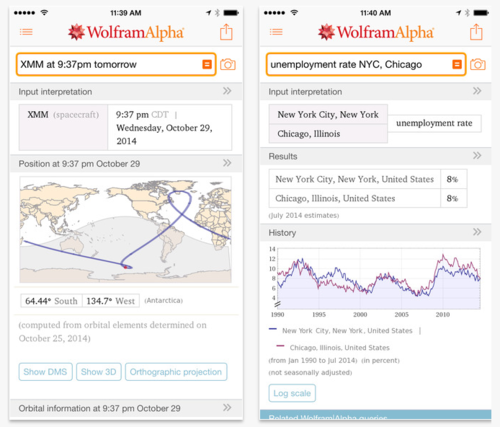 Wolfram Alpha screenshots