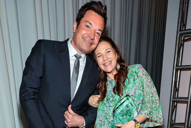 <p>Jamie McCarthy/Getty Images</p> Jimmy Fallon and Drew Barrymore