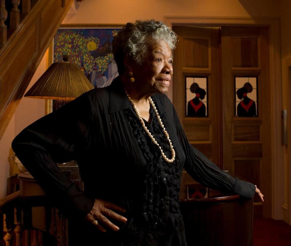 Author and poet Maya Angelou, photographed at home.