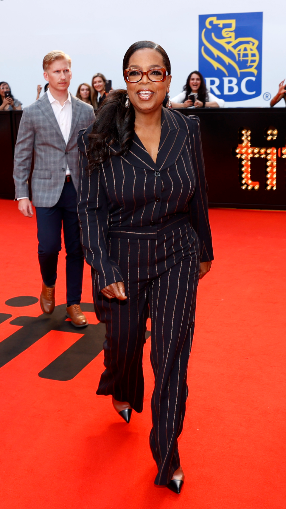 The glitzy pinstripe power suit