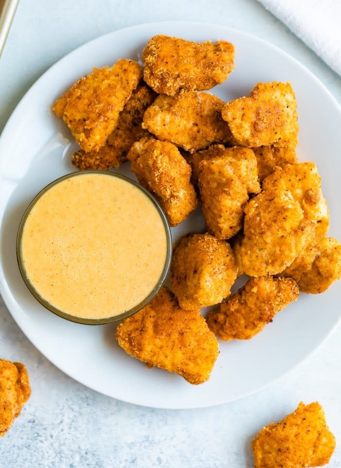 Homemade chicken nuggets.