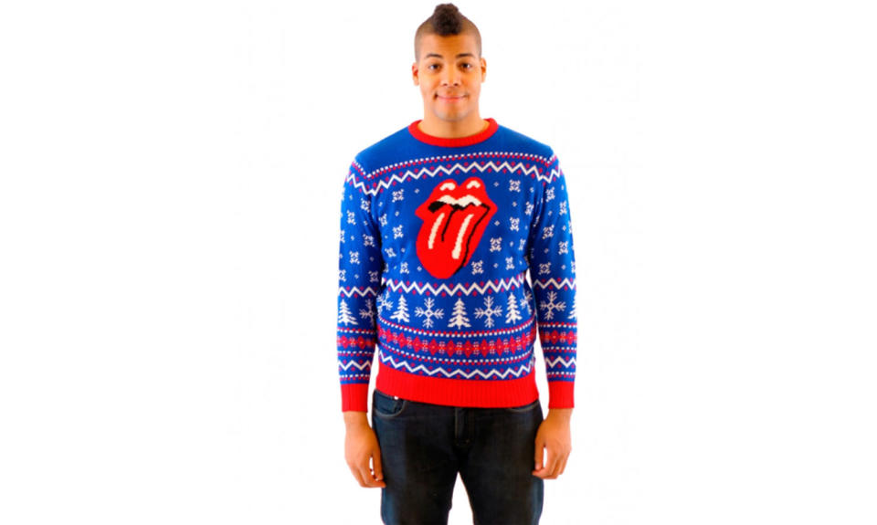 <p>Ensuring it’ll be a Merry Mick-mas when you try to explain to your great-great-grandma why your sweater is sticking its tongue out at her. <strong><a rel="nofollow noopener" href="http://www.uglychristmassweater.com/product/rolling-stones-ugly-christmas-sweater/" target="_blank" data-ylk="slk:Buy here" class="link ">Buy here</a></strong> </p>