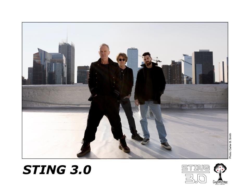 Sting (foreground) will tour this fall with guitarist Dominic Miller and drummer Chris Maas.