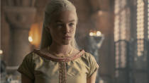 <p> Rhaenyra is Viserys and Aemma&apos;s daughter and their only surviving child, as well as Daemon&apos;s niece. In episode 1, Viserys decides to make her his heir to the Iron Throne, naming her Princess of Dragonstone. Rhaenyra has been a dragonrider since she was a child and her dragon is named Syrax &#x2013;&#xA0;we see the two together when they land on Dragonstone to confront Daemon in episode 2.&#xA0; </p> <p> Played by Milly Alcock at the start of season 1, an older version of Rhaenyra is played by Emma D&apos;Arcy.&#xA0;She marries Laenor Velaryon and has three children: Jacaerys, Lucerys, and Joffrey. Rhaenyra later marries Daemon and has three children: Aegon, Viserys, and Visenya. </p>