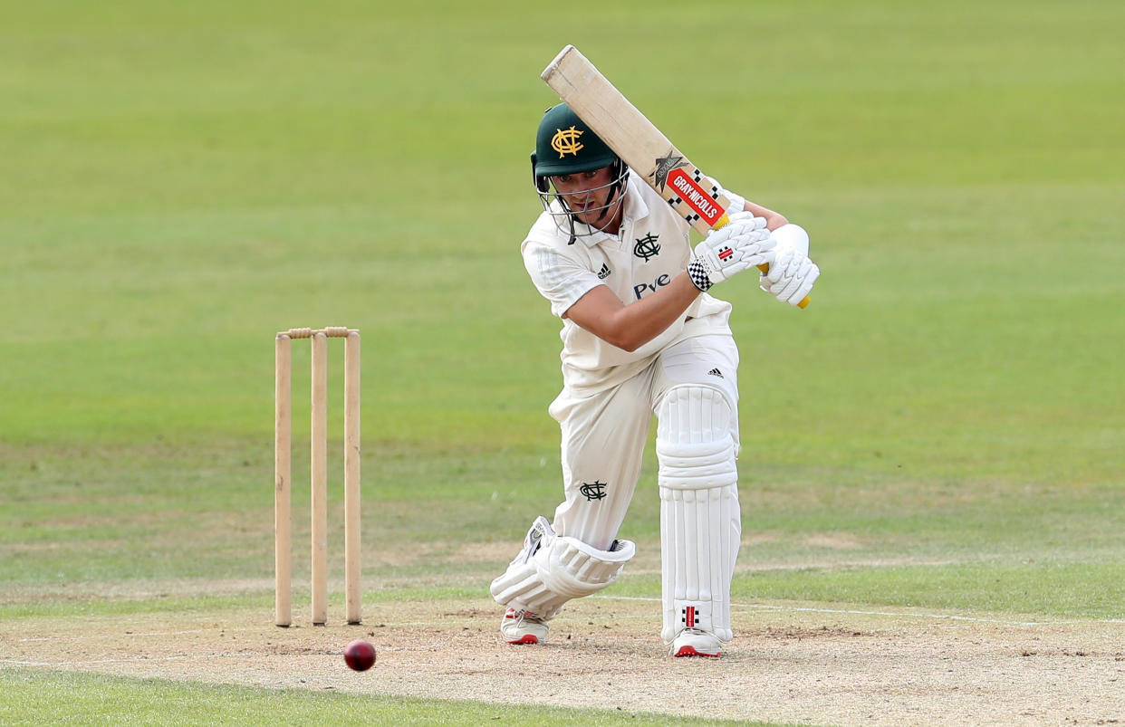 Nottinghamshire's Joe Clarke bats during day three of the Bob Willis Trophy match at Trent Bridge, Nottingham.