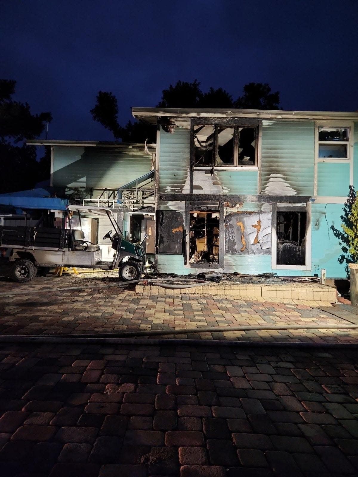 A fire early Monday morning (Nov. 27, 2023) caused significant damage to the Welcome Center/Boathouse Restaurant building at The Island Club at North Captiva. There were no injuries.