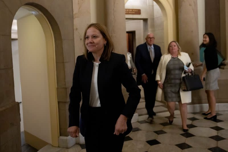 Mary Barra, CEO of General Motors, meets with Speaker of the House Nancy Pelosi in Washington