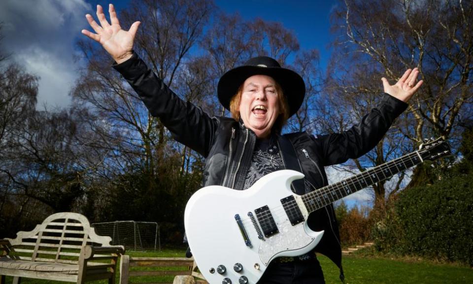 Slade guitarist Dave Hill at home in Staffordshire.