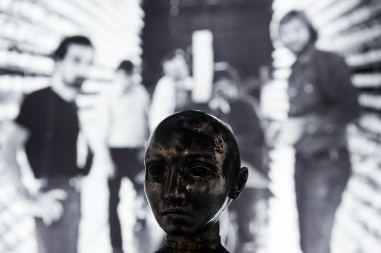 A metal mannequin head used in the film "Hugo" (2011) at the Martin Scorsese exhibition at the Deutsche Kinemathek Museum for Film and Television in Berlin on January 9, 2013. A Berlin museum will Wednesday open what it called the first exhibition worldwide dedicated to the work of veteran US film-maker Martin Scorsese, who opened his vast archive for the show