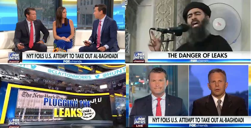 A "Fox &amp; Friends Weekend" co-host questioned the patriotism of New York Times journalists.&nbsp; (Photo: Fox News)