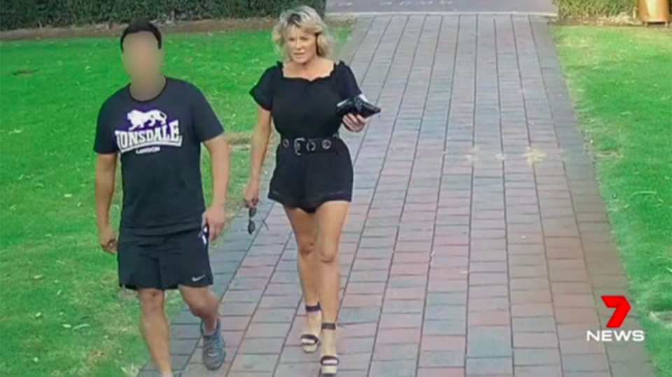 CCTV footage was released on social media of her and alleged co-offender Chiminh Phun doing a runner after a $250 meal. Source: 7News