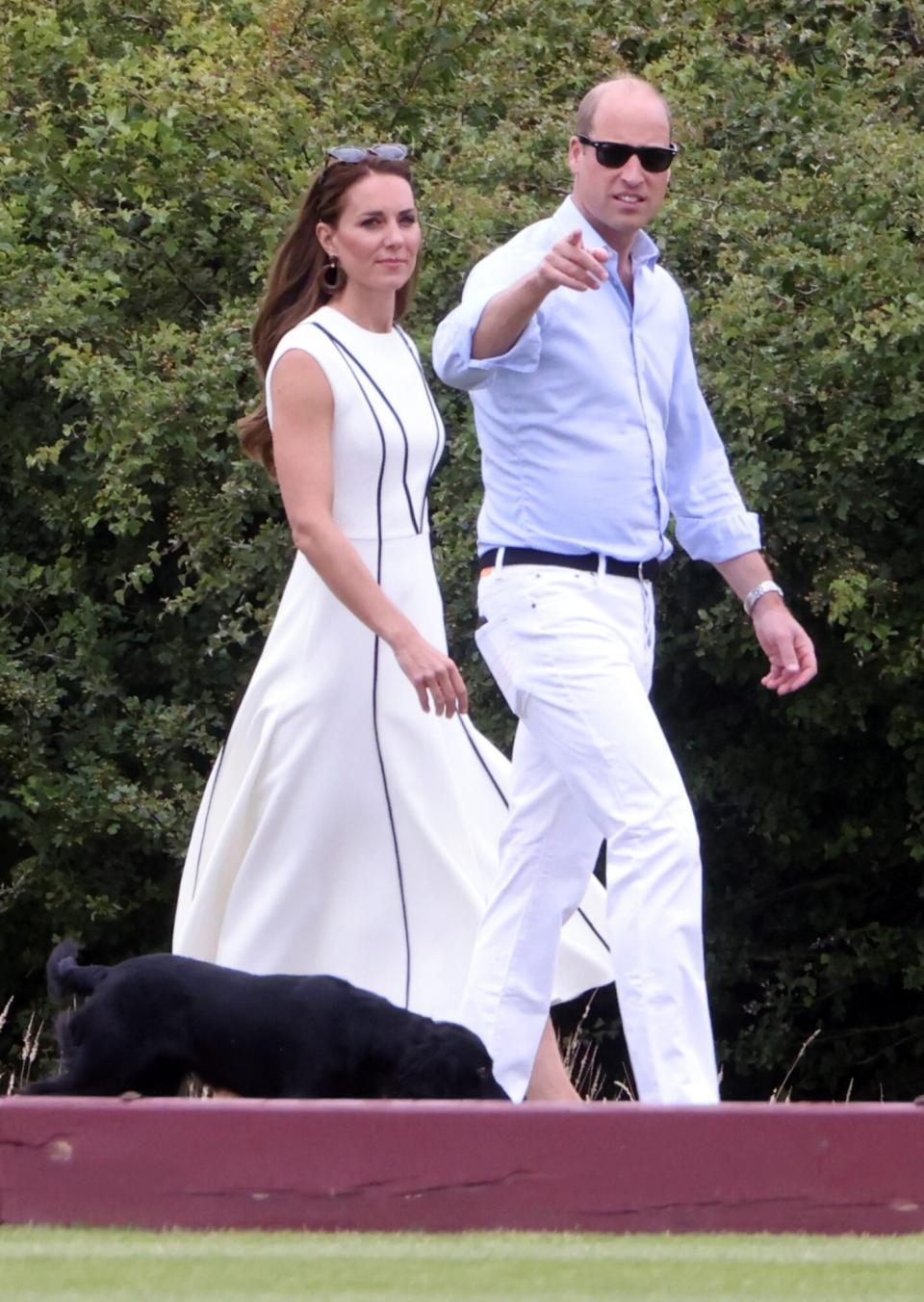 The Duke of Cambridge and Duchess of Cambridge arrive at in the Out-Sourcing Inc charity polo match at Guards Polo Club