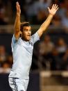 Graham Zusi #8 of Sporting KC reacts during the MLS game against the Philadelphia Union at Livestrong Sporting Park on October 24, 2012 in Kansas City, Kansas. (Photo by Jamie Squire/Getty Images)