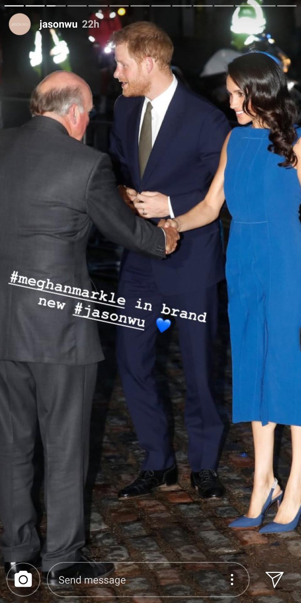 Meghan Markle wore a dress from Jason Wu's spring 2019 collection the night before he debuted it at New York Fashion Week. Talk about a good endorsement.