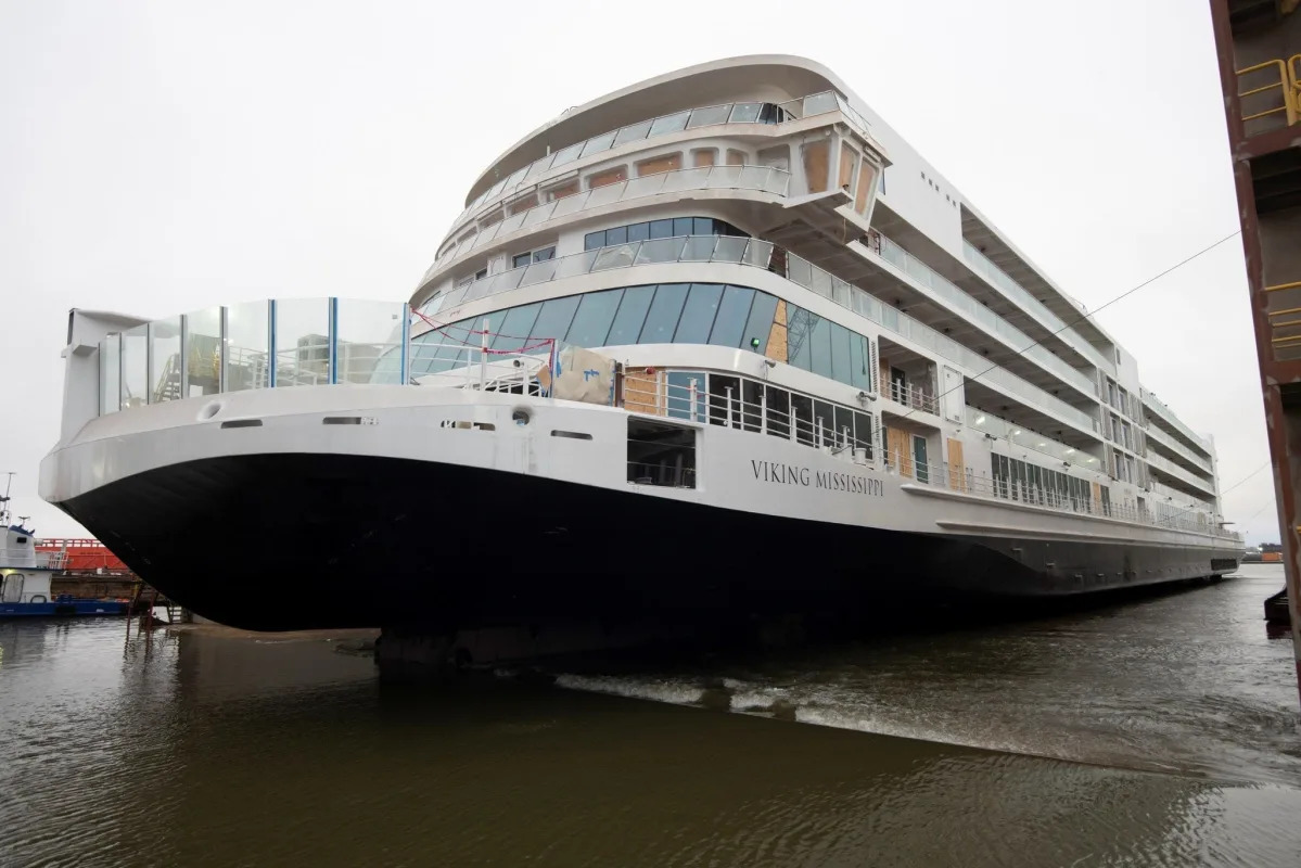 Check out this newly built Mississippi River cruise ship that just hit the water..