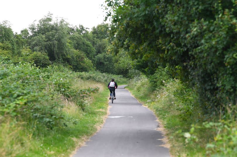 The path at the bottom of the Liver Industrial Estate, known as the Loop Line