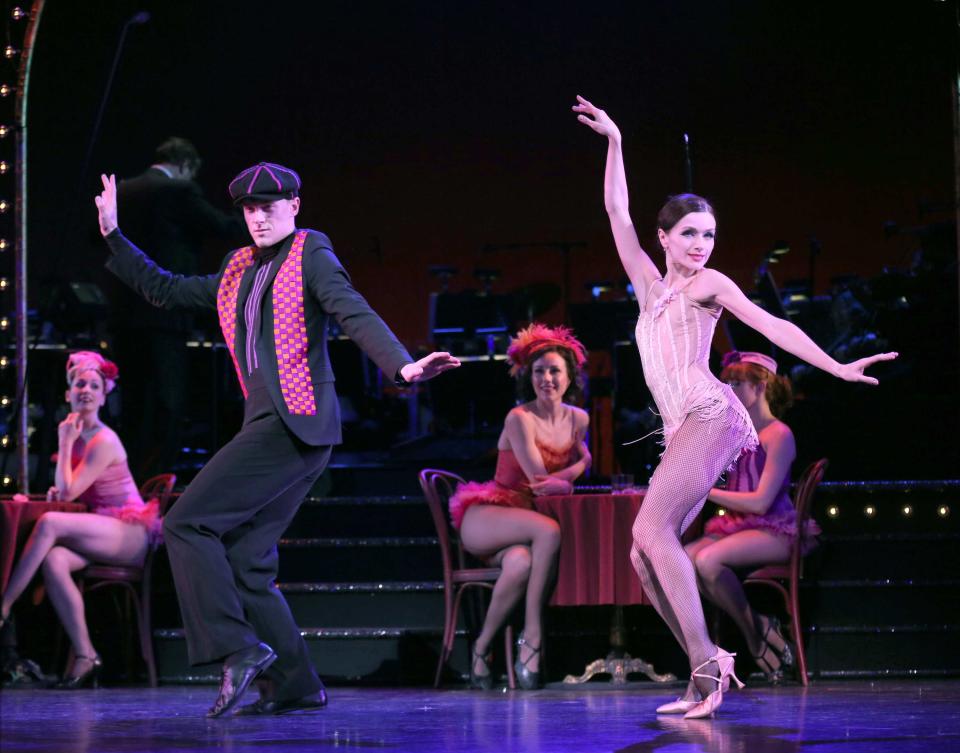 This undated theater image released by Helene Davis Public Relations shows Shonn Wiley, left, and Irina Dvorovenko during a performance of "On Your Toes," at New York City Center in New York. (AP Photo/Helene Davis Public Relations, Joan Marcus)