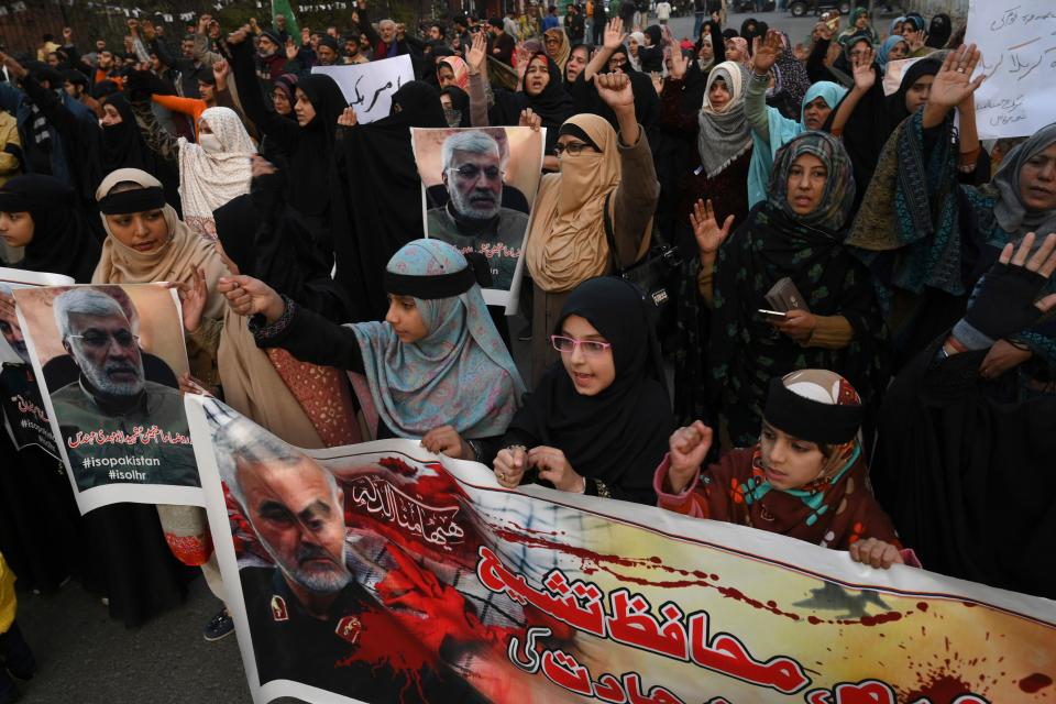 More from the protest in Lahore.&nbsp; (Photo: ARIF ALI via Getty Images)