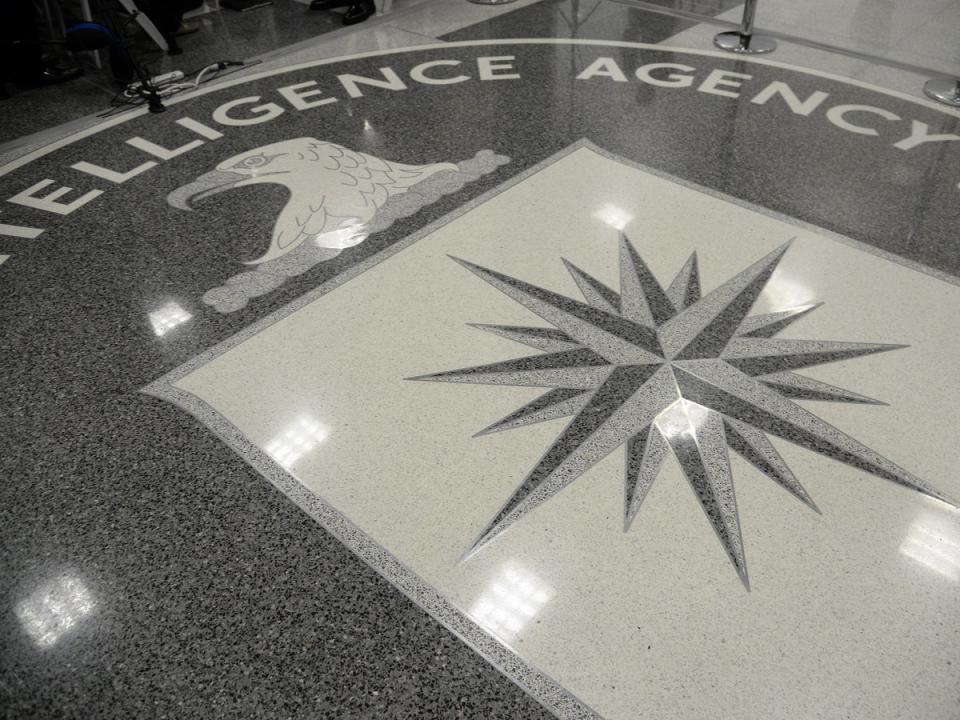 The logo of the CIA is seen at the CIA headquarters on 21 January 2017 in Langley, Virginia (Olivier Doulier - Pool/Getty Images)