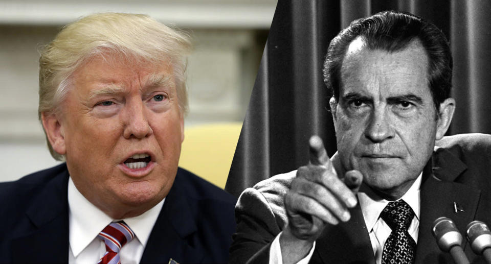 President Donald Trump and President Richard Nixon. (Photo: /Evan Vucci/AP, Charles Tasnadi/AP)