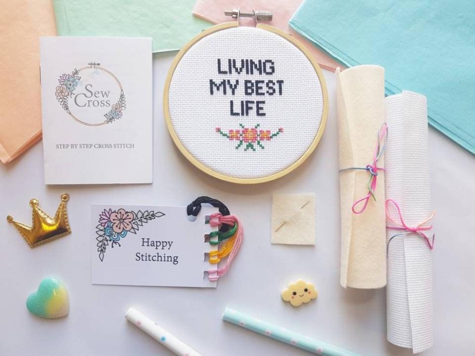12) "Best Life" Cross Stitch Kit