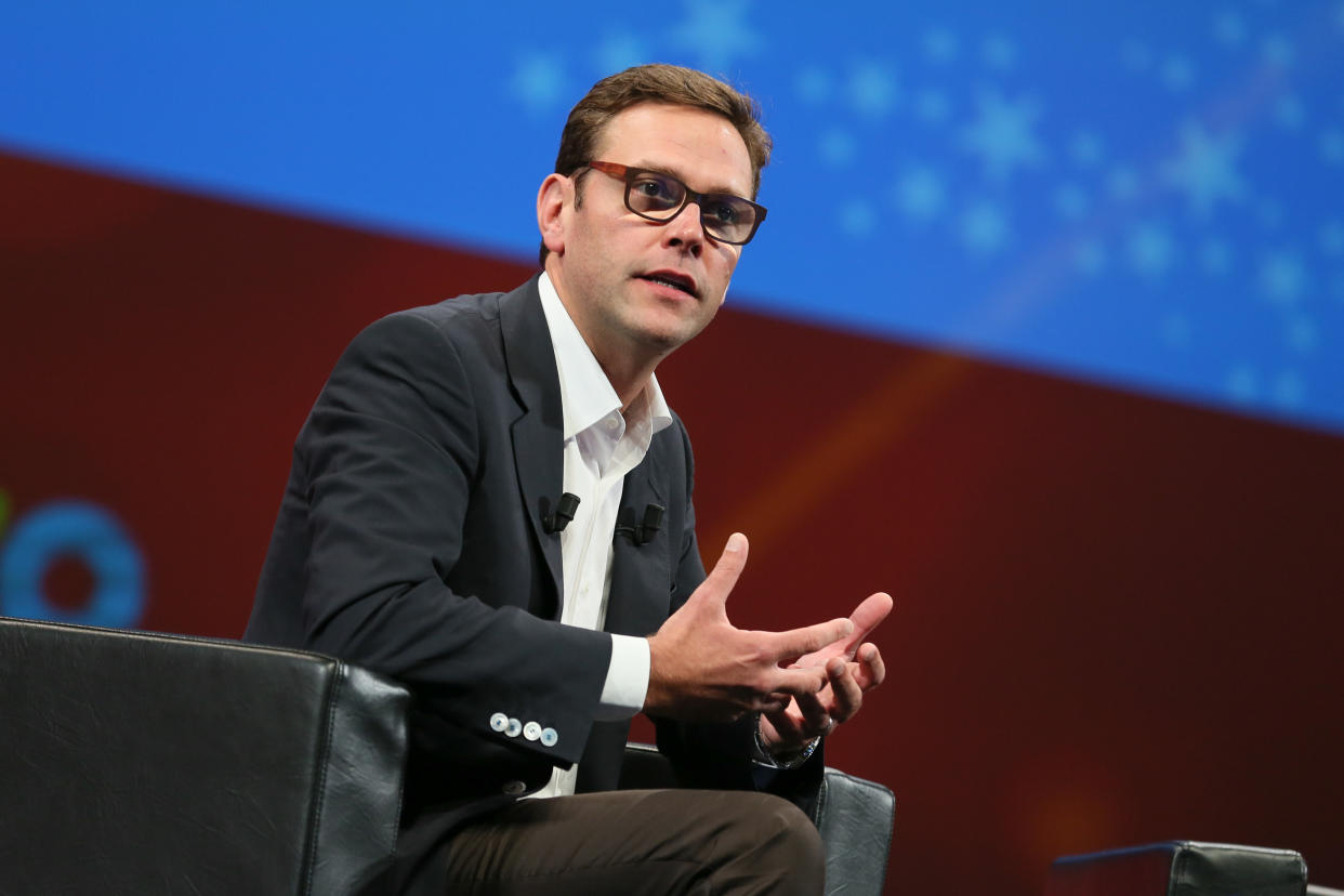 CANNES, FRANCE - OCTOBER 13:  James Murdoch Co-COO 21st Century Fox attends a Keynote during MIPCOM at the Palais des Festivals on October 13, 2014 in Cannes, France.  (Photo by Toni Anne Barson/FilmMagic)