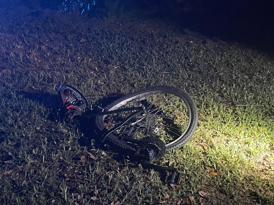 The man riding this bicycle was hit and killed by a car Tuesday night in northeast Ocala.