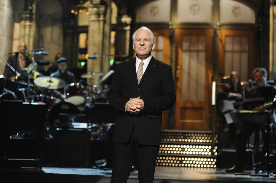 Steve Martin delivering a monologue