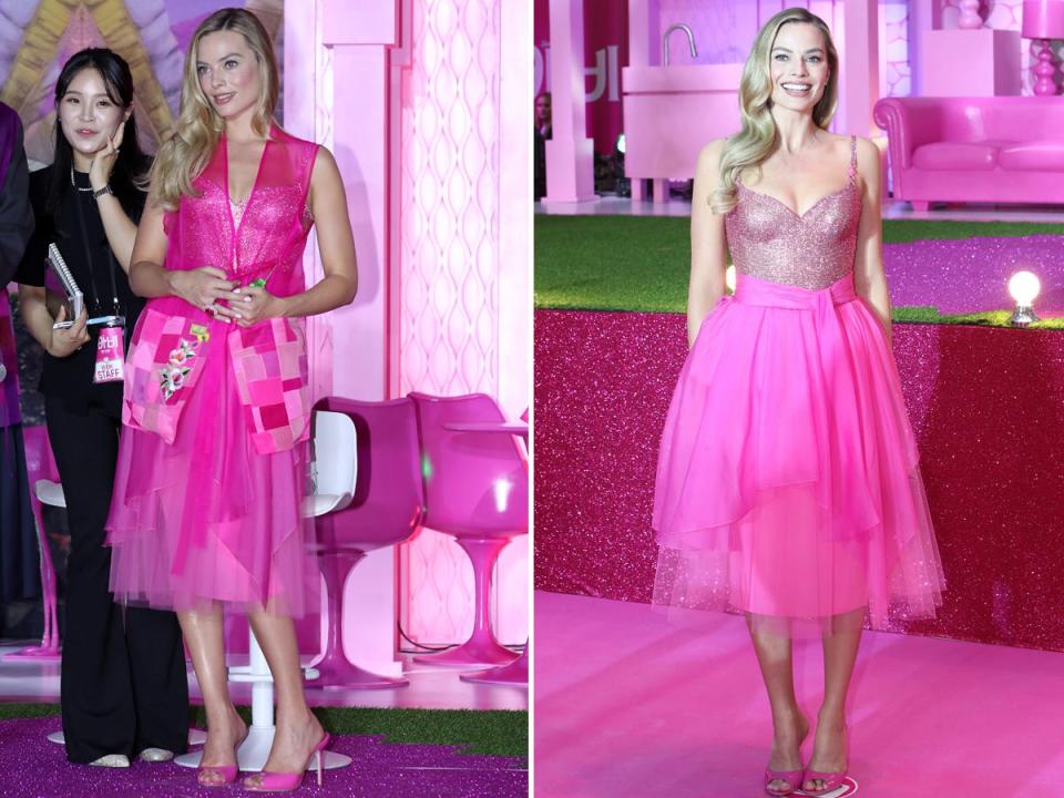 Margot Robbie attends the Seoul, South Korea, premiere of "Barbie" on July 2, 2023.