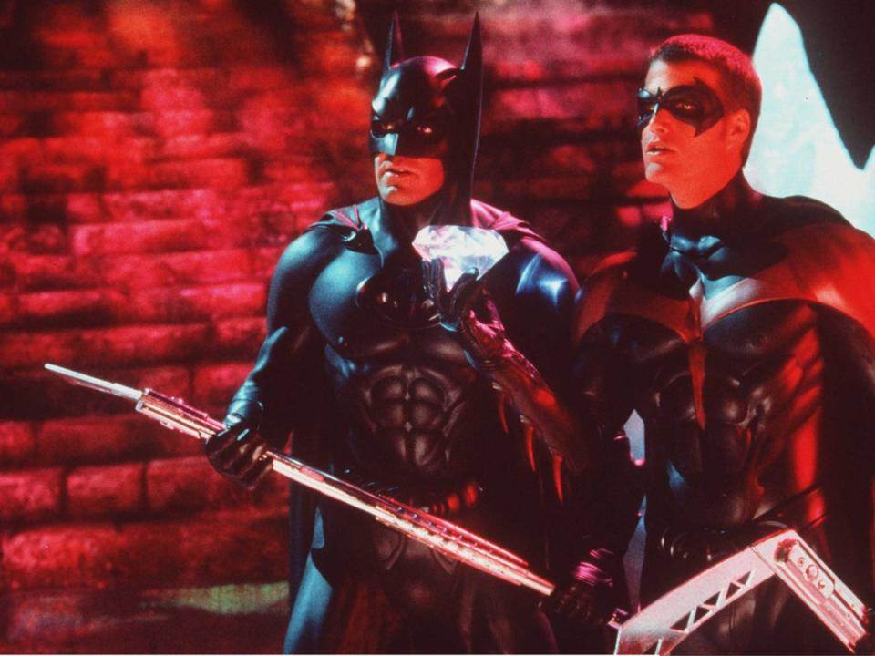 ‘Batman And Robin’ movie stills starring George Clooney and Chris O’Donnell (Getty Images)