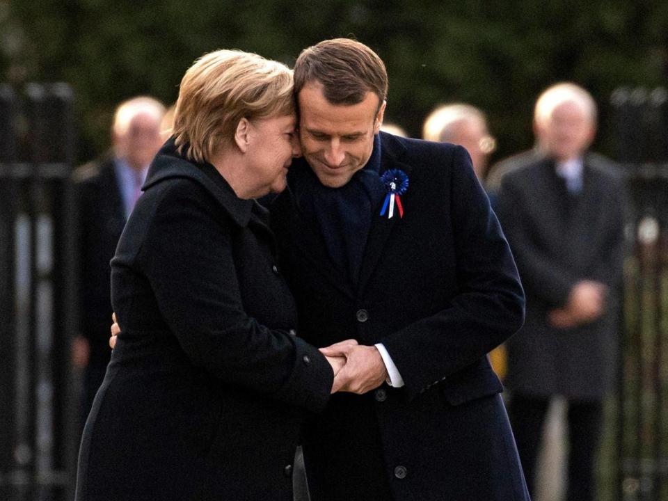 Emmanuel Macron and Angela Merkel have both called for an EU army (EPA)