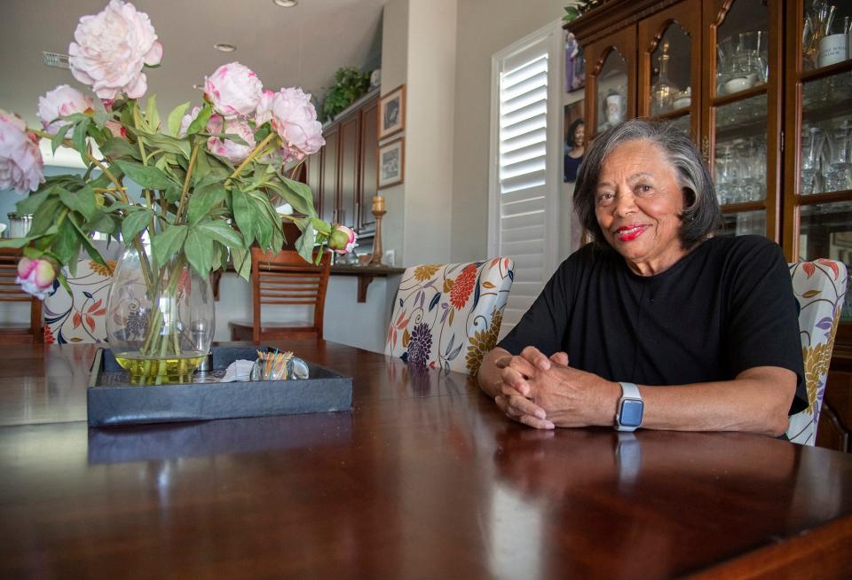 Kathy Cotton, seen here at her home in Manteca, Calif. on June 2, 2023, is a former Black Silicon Valley veteran, has made a documentary film, "A Place at the Table: The Story of the African American Pioneers in Silicon Valley." 