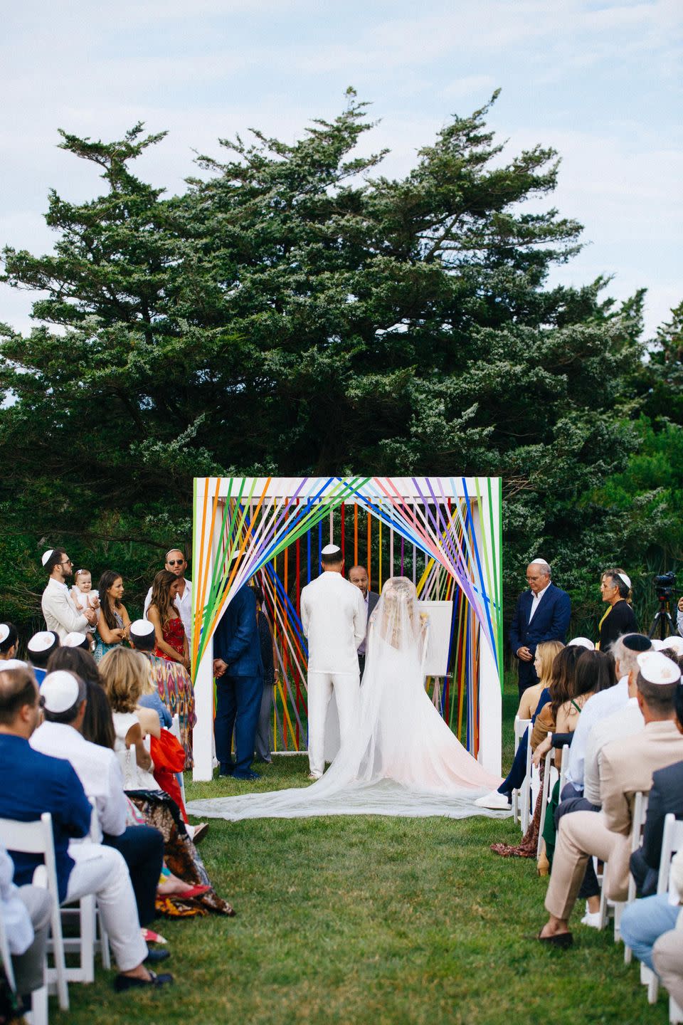 <p>"Our chuppah was more of an art installation," says Sasha, who opted out of using any flowers in order to celebrate the natural beauty of their setting. </p>