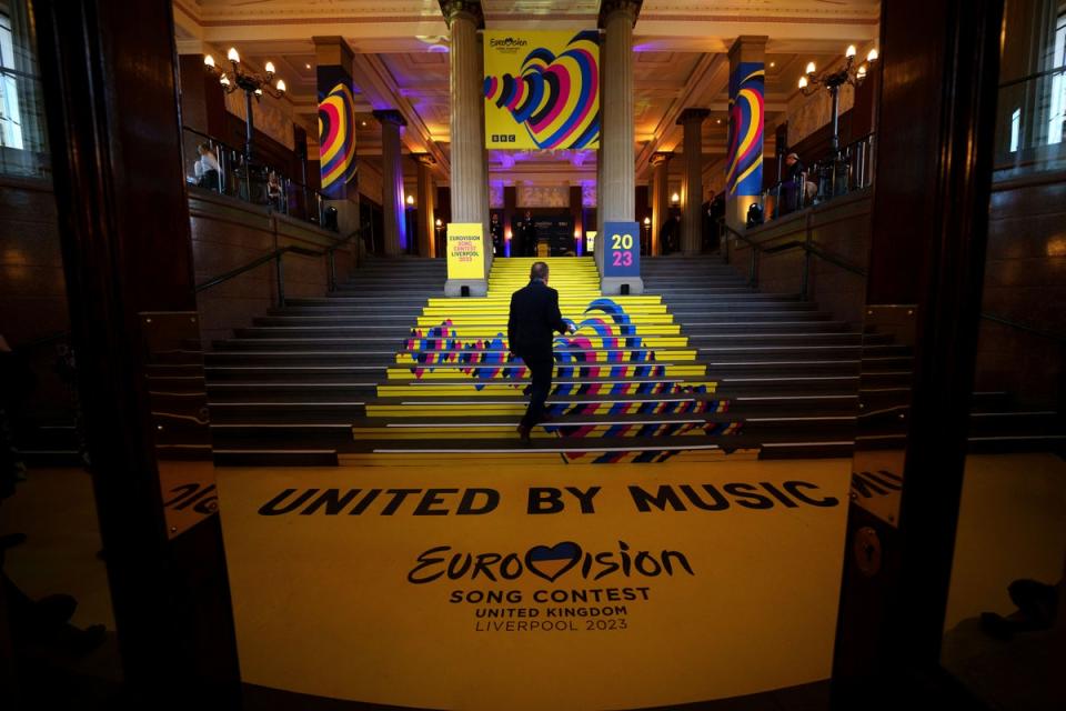 The UK is hosting Eurovision on behalf of Ukraine (AP)