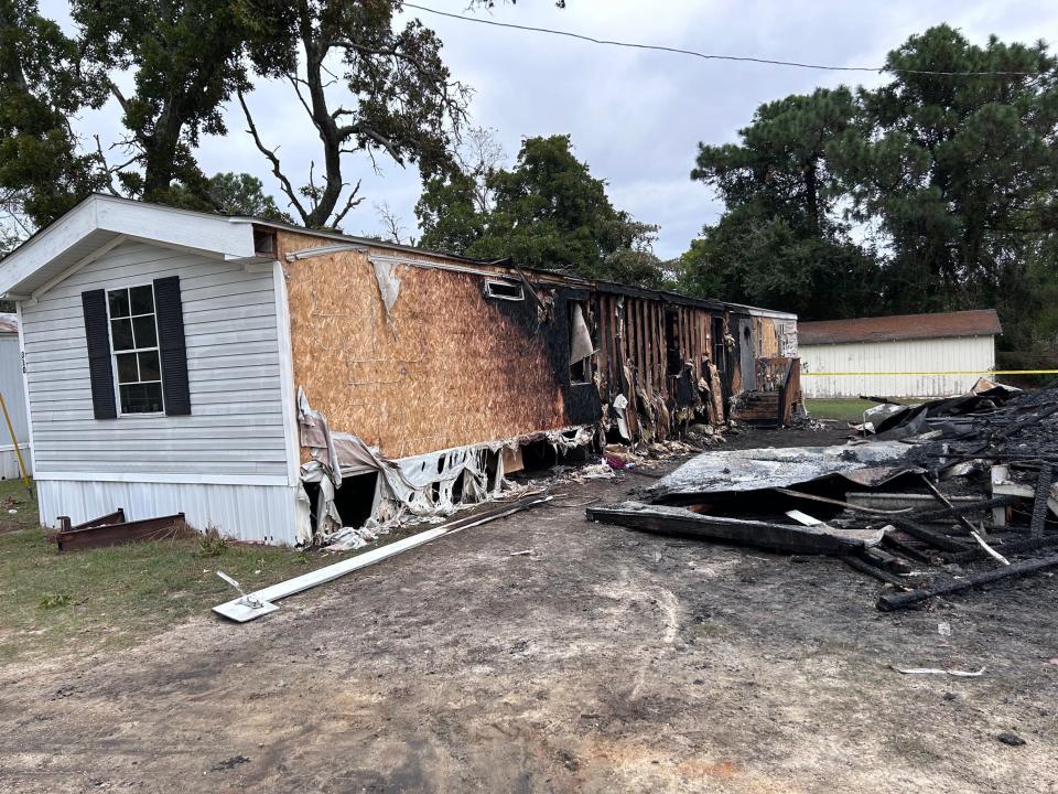 Home in the 300 block of Mammoth Drive where a family was displaced due to the severity of the damages, Sept. 30, 2023.