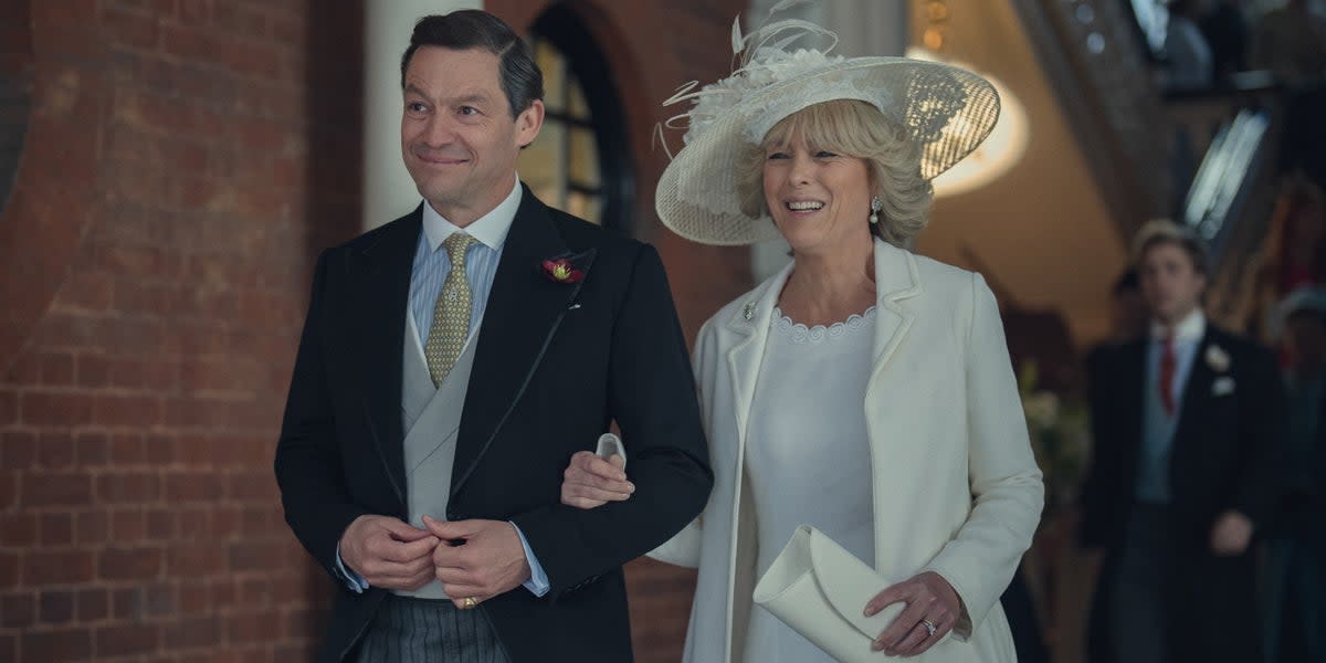 Dominic West as Charles with Olivia Williams as Camilla in ‘The Crown’ (Justin Downing/Netflix)