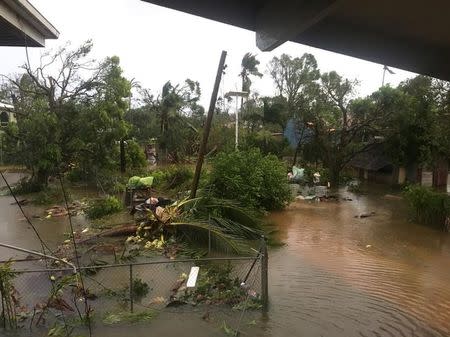 The aftermath of cyclone Gita is seen in Nuku'alofa, Tonga, February 13, 2018 in this picture obtained from social media. Twitter Virginie Dourlet/via REUTERS