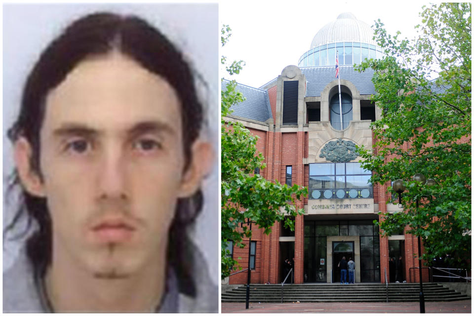 Huckle, left, was killed in 2019. Right is the Hull Crown Court, where Fitzgerald is on trial. (PA/NCA/Anna Gowthorpe)