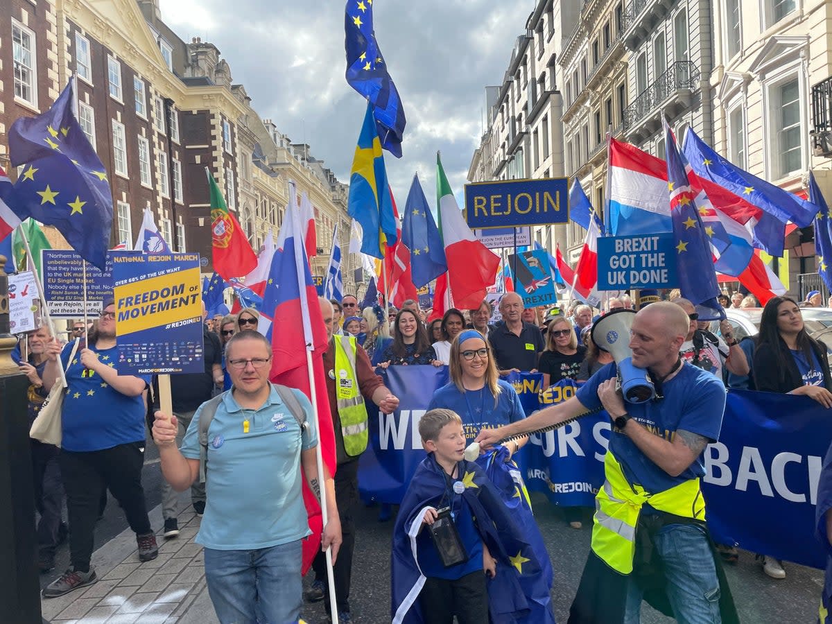 March headed to Parliament Square in London (Barney Davis/The Independent)