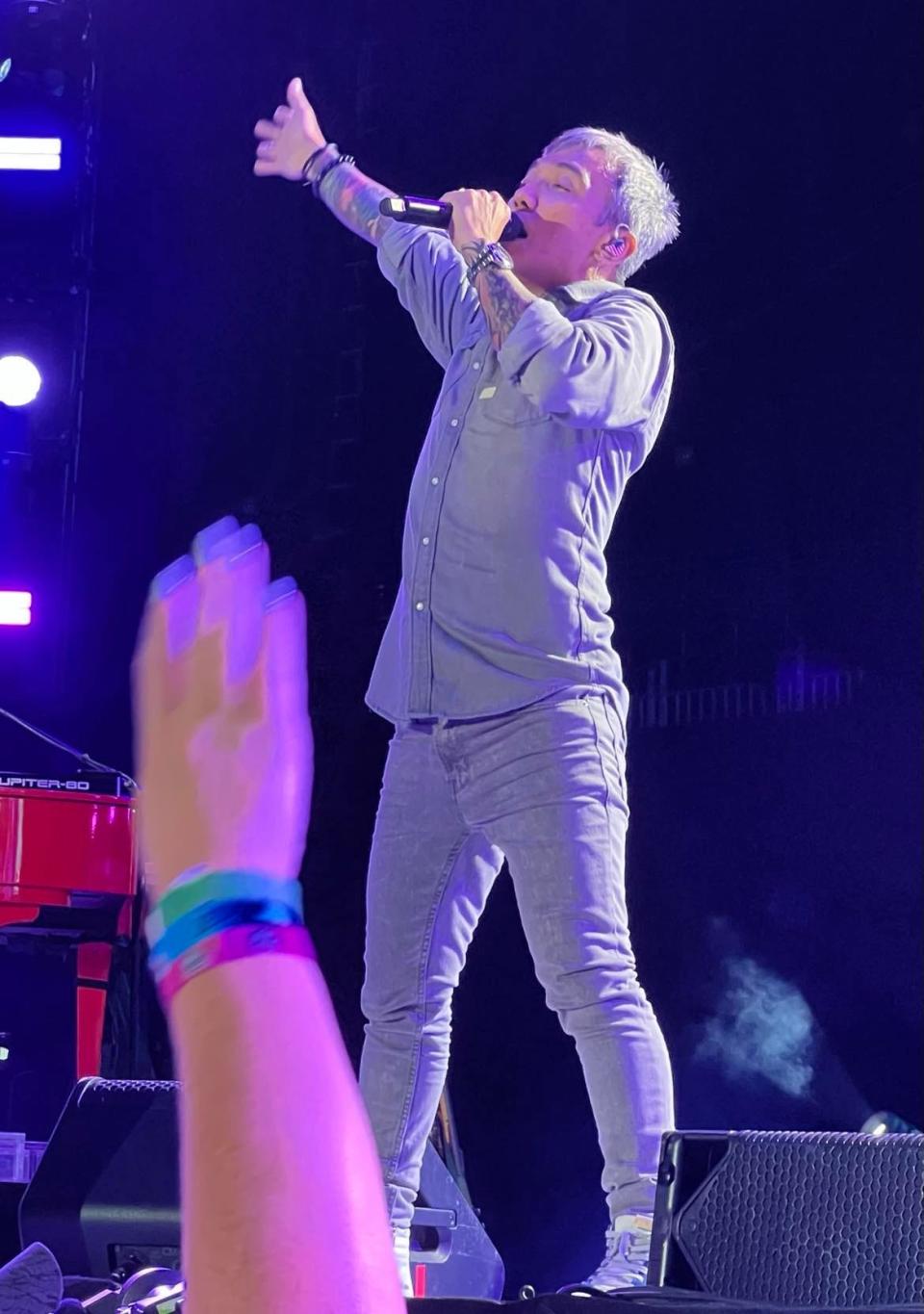 Journey singer Arnel Pineda performs at the Concert for Legends in August at Tom Benson Hall of Fame Stadium during the Pro Football Hall of Fame Enshrinement Festival.