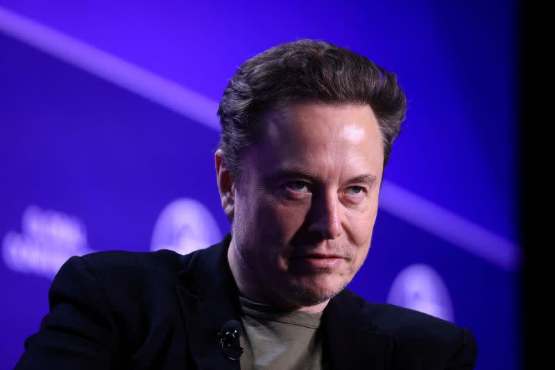 FILE PHOTO: Tesla's Musk is shown at a conference in Beverly Hills