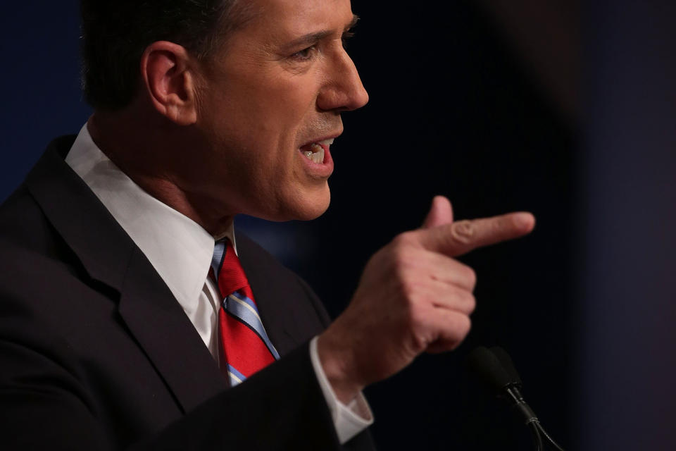 "Marriage is <a href="http://www.huffingtonpost.com/2015/07/06/rick-santorum-gay-marriage_n_7735740.html" target="_blank">no longer about kids</a>, it's simply about adults."&nbsp;<br /><br />&ldquo;There are people who are alive today who identified themselves as gay and lesbian and who no longer are. That&rsquo;s true. I do know, <a href="http://www.politico.com/story/2015/07/rick-santorum-gays-rachel-maddow-120519" target="_blank">I&rsquo;ve met people in that case</a> ...&nbsp;But I suspect that there&rsquo;s all sorts of reasons that people end up the way they are. And I&rsquo;ll sort of leave it at that.&nbsp;I don&rsquo;t spend a lot of time thinking about these things, to be honest.&rdquo;