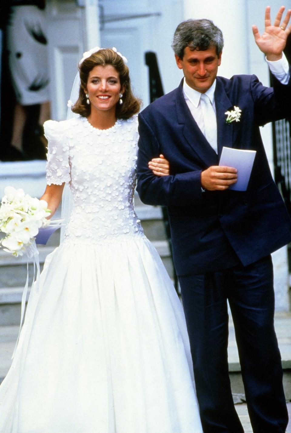 <p>Caroline and Edwin Schlossberg were married in the Church of Our Lady of Victory on July 19, 1986 in Cape Cod.</p>