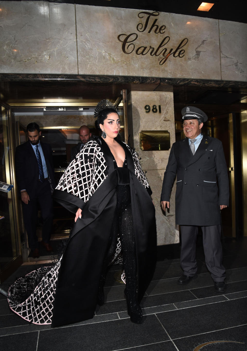 Lady Gaga departs for the MET Gala 2015.