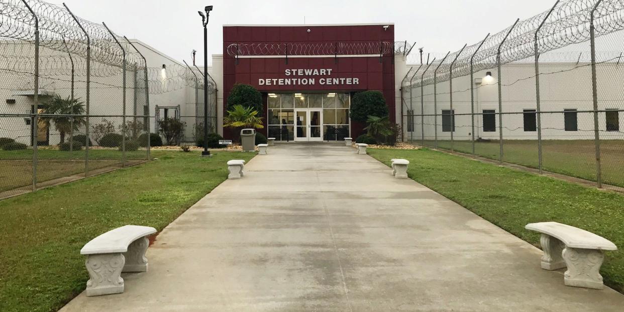 The entrance to the Stewart Detention Center is pictured in Lumpkin, Georgia..JPG