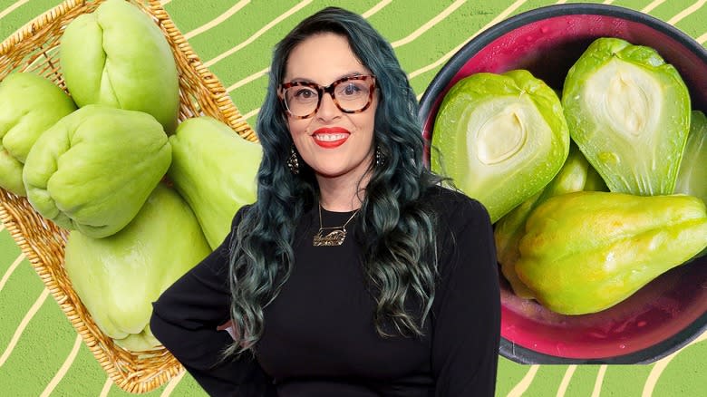 Claudette Zepeda with chayote