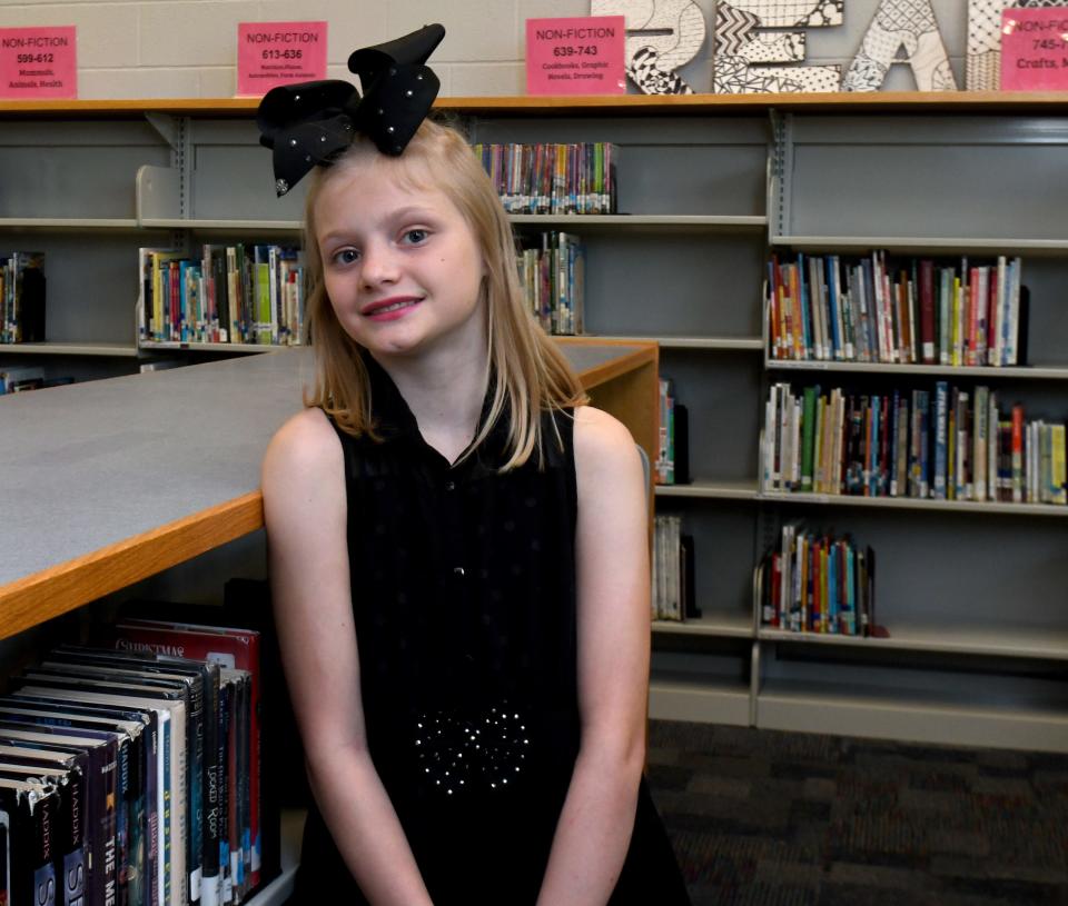 Audree Stucin, a fifth-grader at Louisville Elementary School, is a Canton Repository Kid of Character for October. The 11-year-old was photographed Wednesday, Oct. 11, 2023, at school.