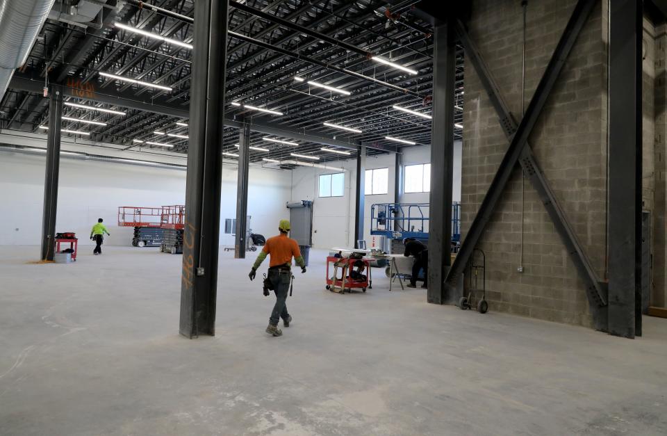 The carpentry shop under construction at the Lionsgate Studios on Wells Avenue in Yonkers, Dec. 20, 2021. 