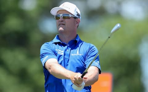 Zach Johnson tees off the seventh hole during the third round of the U.S. Open golf tournament at Shinnecock Hills - Credit: USA Today